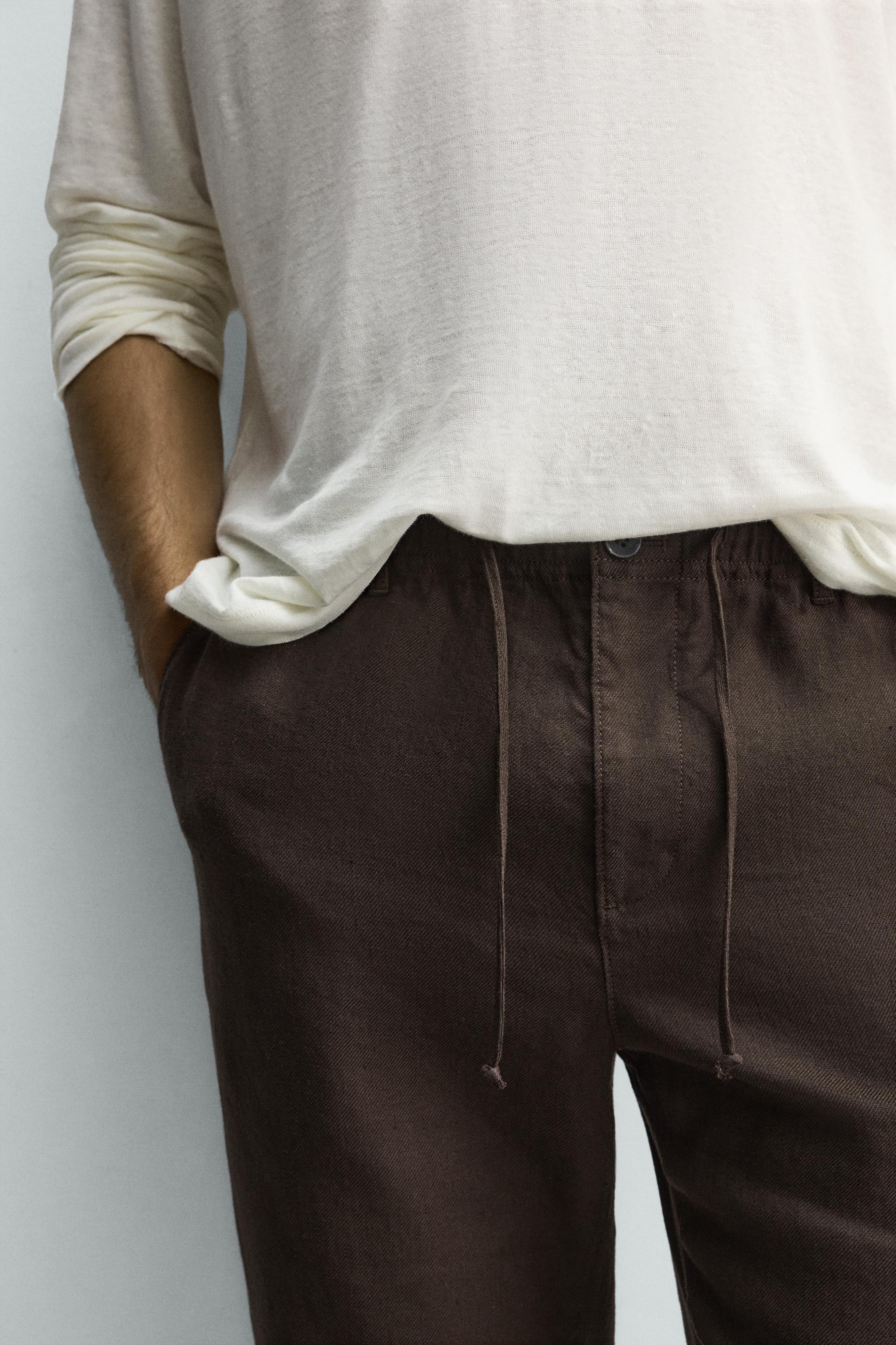 COTTON-LINEN RELAXED FIT PANTS